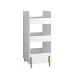 Bear Shaped Bookshelf With Chalkboard Side, 3-Tier Storage Organizer For Playroom - White