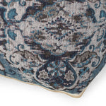 Anita Square Pouf Ottoman and Floor Cushion - Blue