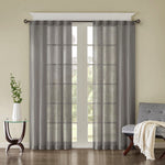 Solid Crushed Curtain Panel Pair (2 Pcs) - Grey
