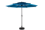 Aluminium 10ft 3 Tier Auto-tilt Outdoor Patio Umbrella - Dark Blue