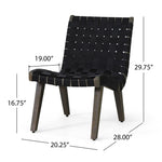 Lounge Chair with Stunning Rope Weave Design, Set of 2 - Black