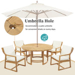 Outdoor Dining Set 5-Piece Patio Table And Chairs Set with Umbrella Hole