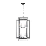 18' Modern 8-Light Black & Chrome Geometric Pendant Chandelier