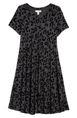 Girl's 1901 Kids' Leopard Print Swing Dress, Size L - Grey