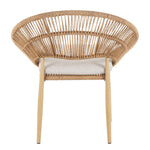 Cyril Outdoor Wicker Papasan Style Dining Chair with Teak Finished Legs - Set of 2