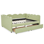 Queen Size Cozy Gingham Daybed with Two Storage Drawers and USB Port