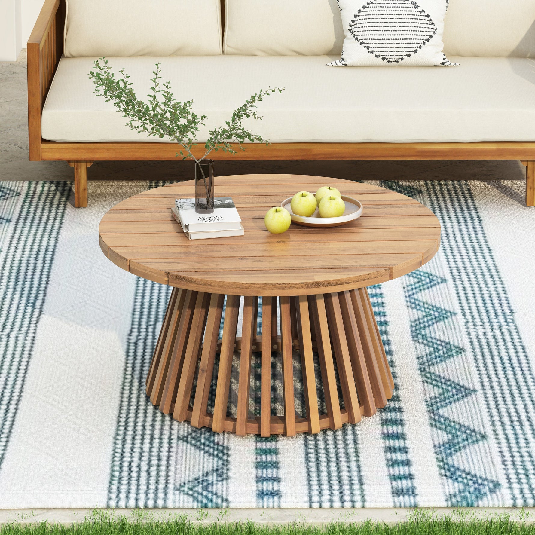 Acacia Wood Patio Coffee Table