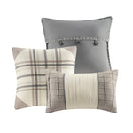7 Piece Herringbone Comforter Set Neutral King