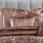 Blush Crinkle Velvet 7Pc Bedding Ensemble