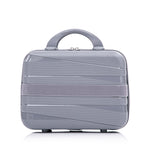 4-Piece PP Spinner Wheel Luggage Set with Cosmetic Case, Light Gray