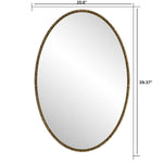 Iron Art Oval Retro Mirror in Gold with Antique Effect