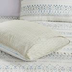 3 Piece Seersucker Quilt Set Taupe Blue King Cal King