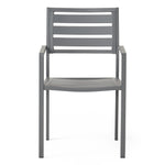 Outdoor Modern Aluminum Dining Chair (Set of 2), Gun Metal Gray