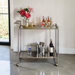 Cirro Antique Mirror Wire Brass Serving Cart