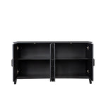 Cabinet With 4 Doors and 4 Open Shelves Freestanding Sideboard