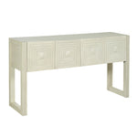 Geometric Carved Console Table with 3 Soft-Close Drawers