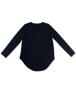 Alfani Womens Blouse Deep Long Sleeve Curved Hem Black XXL