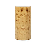 Nebula 29.5' Burl Accent Pillar Side Table, Warm Natural Brown Burl Wood
