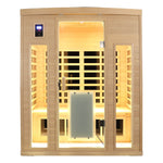 Low EMF, There is also a heating plate on the glass door, Hemlock wood Far-infrared indoor Three person sauna room