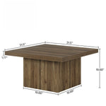 Square Coffee Table With Half Round Base - Brown