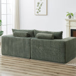87' Oversized Sectional Lounge Chaise with Plush Corduroy Fabric