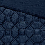 3 Piece Velvet Quilt Set Navy King/Cal King