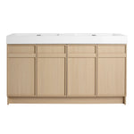 Freestanding Bathroom Vanity With Resin Sink & Soft Close Cabinet Doors