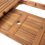 Outdoor 6-Seater Acacia Wood Expandable Dining Set with Cushions