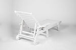 Lounge Chair Outdoor with Wood Texture, HDPE, Adjustable Backrest