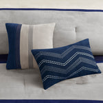 7 Piece Faux Suede Comforter Set Blue King