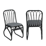 Outdoor Wicker Dining Chairs with Washable Cushion (Set of 2)
