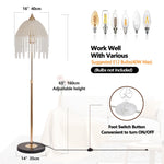 3-Light Elegant Crystal Floor Lamp – Vintage Waterfall Design