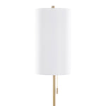 Bounty 62' Contemporary Metal Floor Lamp in Gold with White Linen Shade