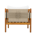 Outdoor Acacia Wood Club Chair with Diamond Rope Weave & Cushions, Teak Finish
