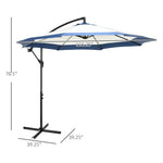 Outsunny 10FT Cantilever Umbrella with Crank and Cross Base