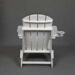 Folding Adirondack Chair with Dual Cup Holder - White