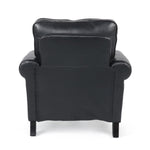 Contemporary Black PU Club Chair with Nailhead Trim and Rolled Armrests