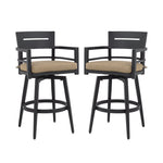 Modern Outdoor 2-Piece Swivel Bar Chairs