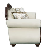 Pierce Sofa With 5 Pillows - Beige / Cherry