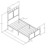 Twin Size Linen Upholstered Platform Metal Bed Frame with Fabric Headboard and Footboard