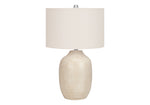 Contemporary 26"h Cream Ceramic Table Lamp with Ivory Shade