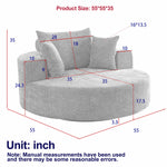55'' Chenille Foam Single Swivel Chair