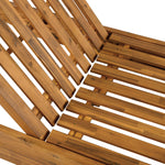 Modern Acacia Wood Outdoor Chaise Lounge