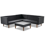 4-Piece Outdoor Wicker Sofa Set with Colorful Pillows