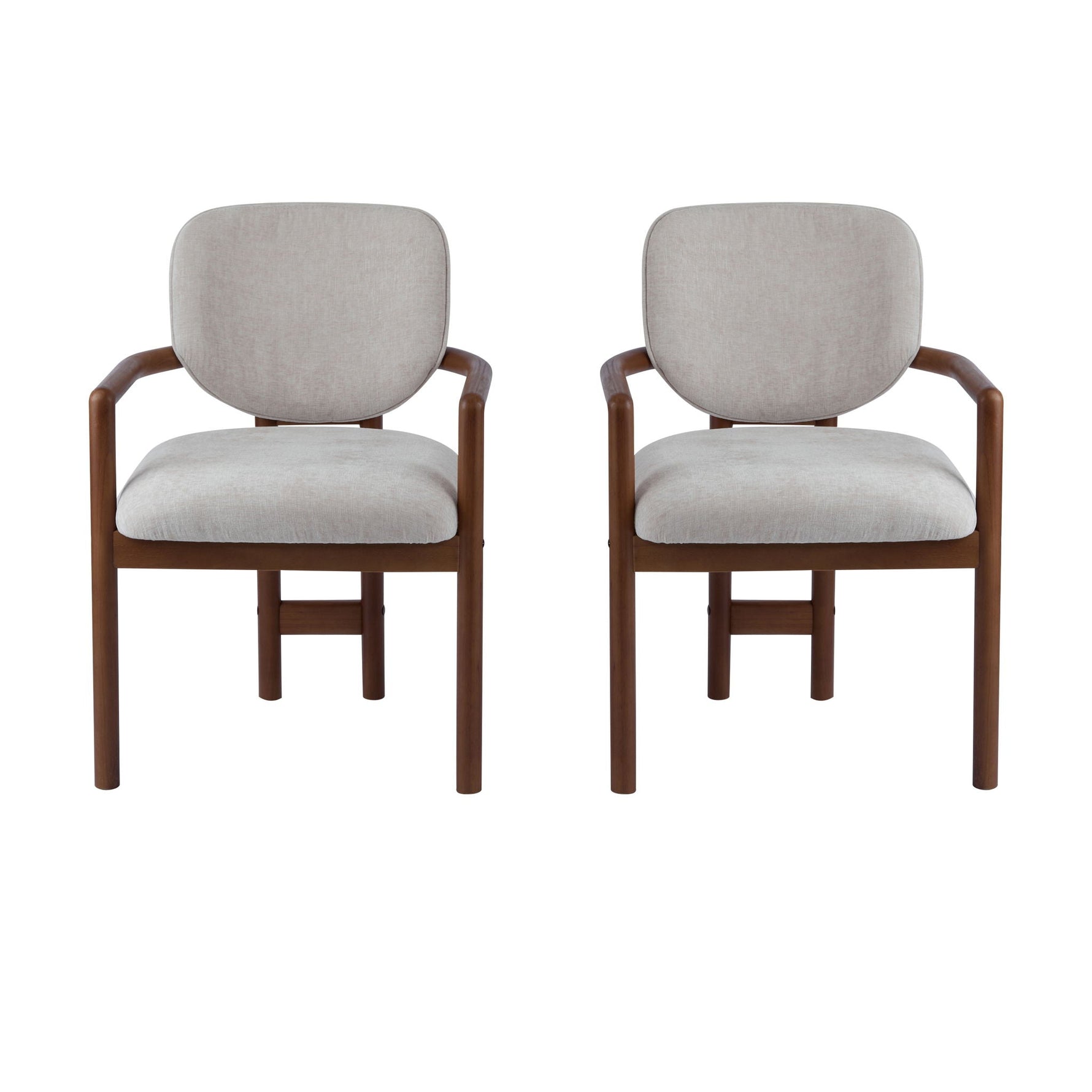 Upholstered Arm Dining Chairs (Set of 2)