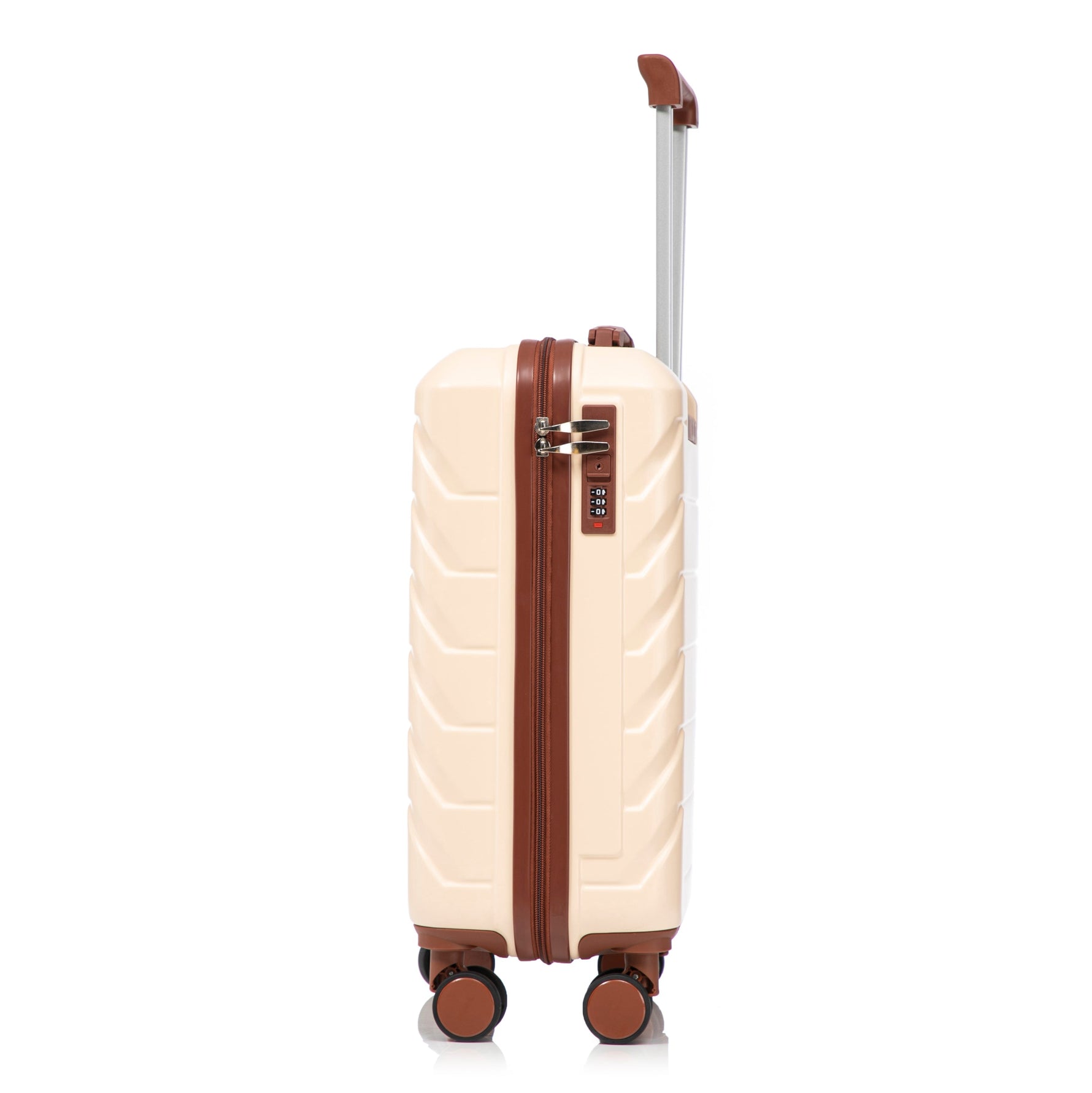 14'/20' 2-Piece Beige ABS Spinner Wheel Luggage Set