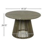 Patio Set Outdoor Acacia Wood Furniture Sets - Modern Club Chair Conversation Sets with Patio Dining Table