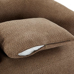 Chenille Upholstered 360° Swivel Chair with Throw Pillow, Dark Brown