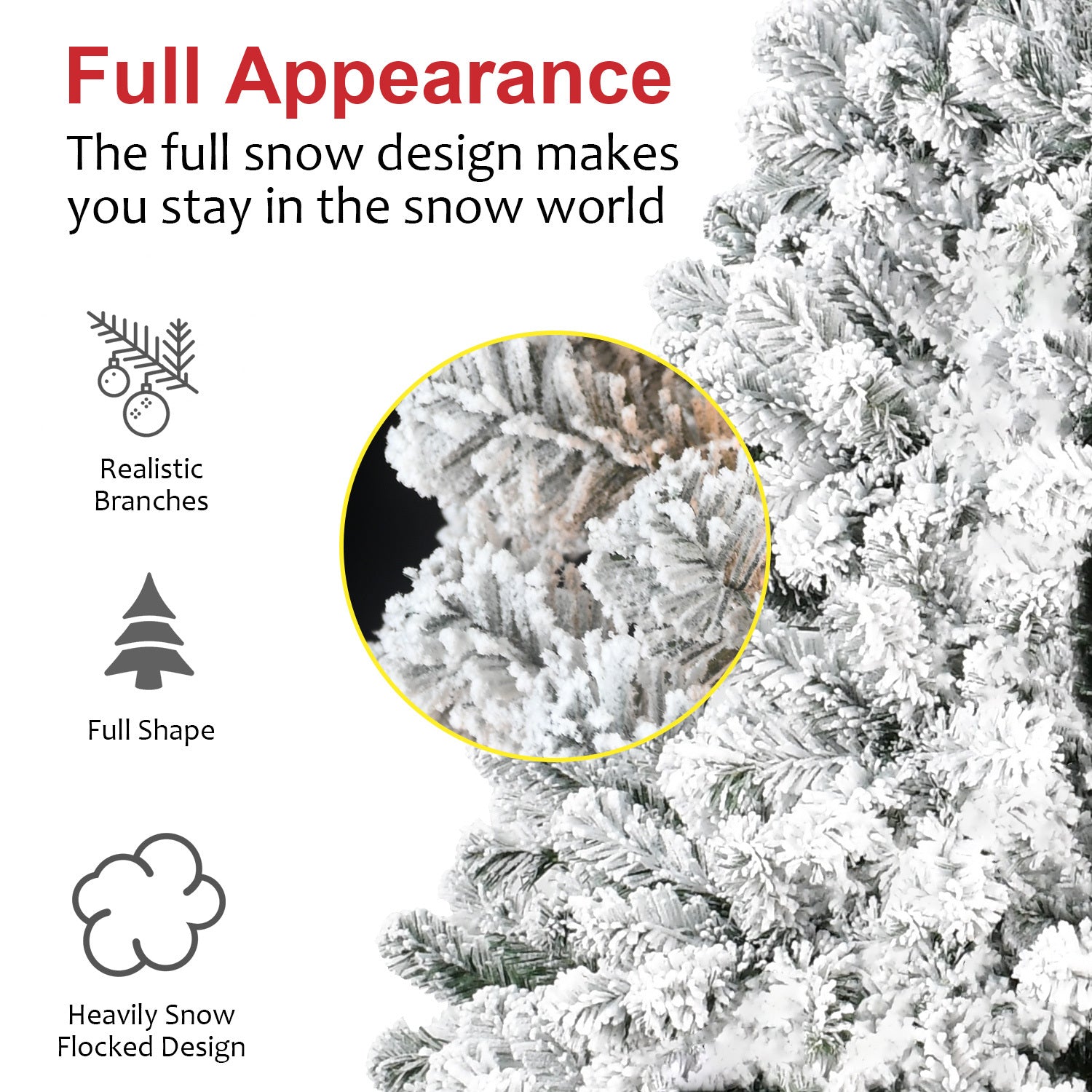 4FT Flocked Christmas Tree with 233 Tips