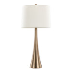 Diana 29" Contemporary Metal Table Lamp Set - Matte Golden Bronze & White Linen Shade
